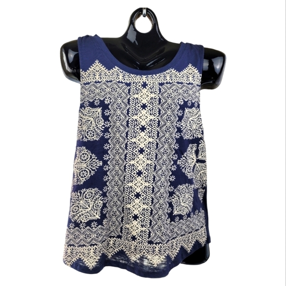 **NWT** Lucky Brand Boho Print Sleeveless Tank/Top/Blouse - Picture 1 of 11